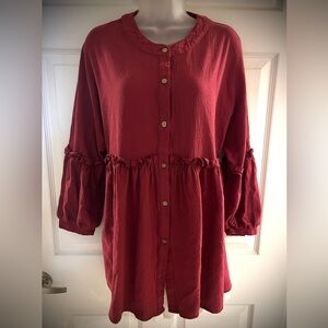 Ruffle trimmed tunic